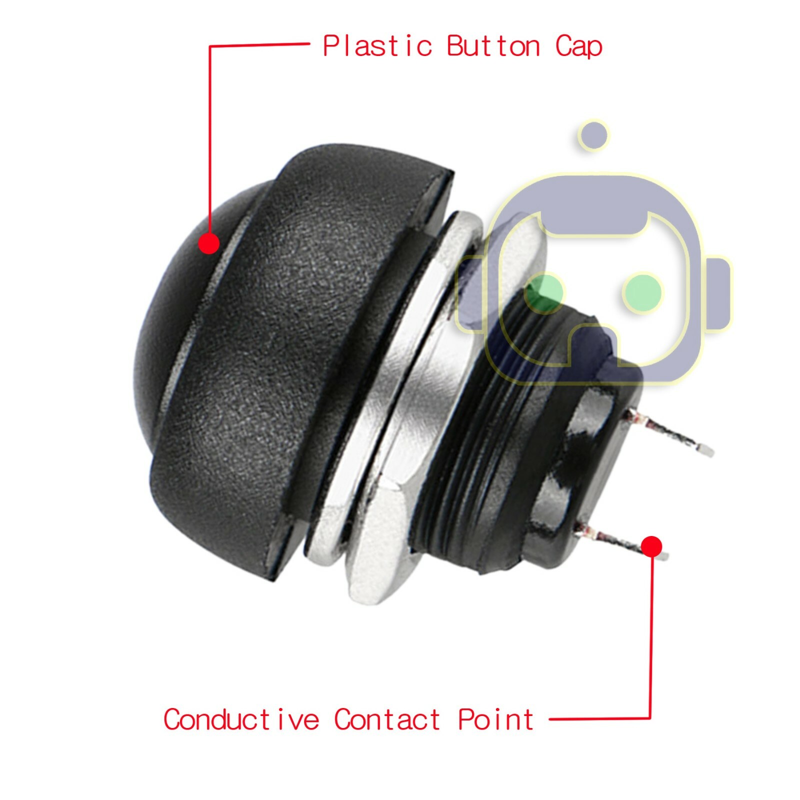 5X Black M4 12mm Waterproof Momentary ON/OFF Push Button Round SPST Switch