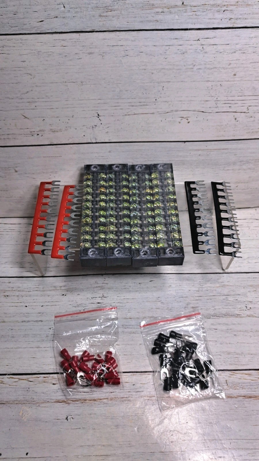 4 Pcs Dual Row Terminal Block, 600V 15A 10 Positions Screw Terminal Block…