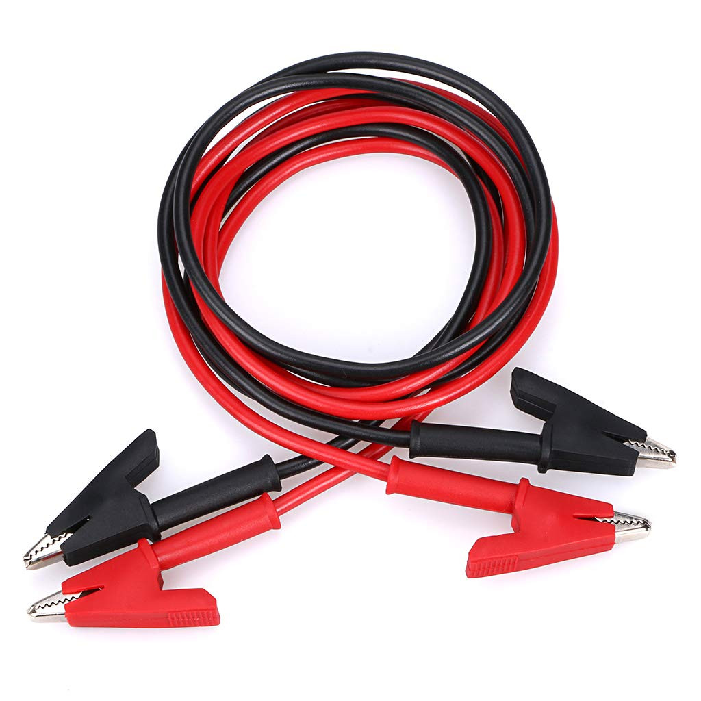 Dual Ended Crocodile Alligator Clips, 15A Test Lead Wire Cable with Insulators C