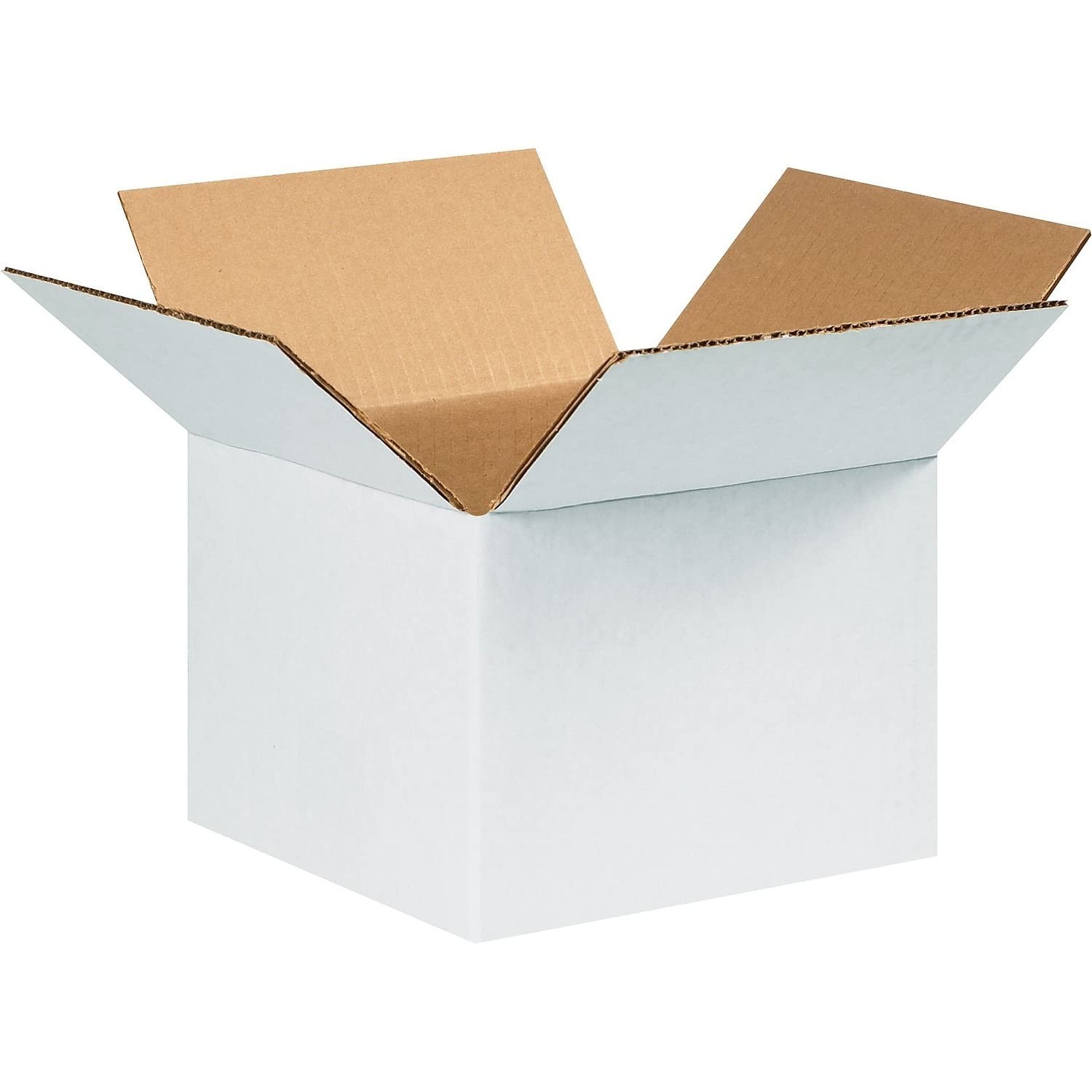 8x8x6 White Corrugated Box Bundle – 25 Pack for Shipping and Storage Needs