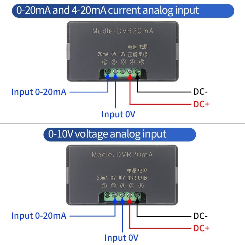 Digital Display 0-10V 4-20mA 0-20mA Voltage Amps Anglog Input Meter For Sensor