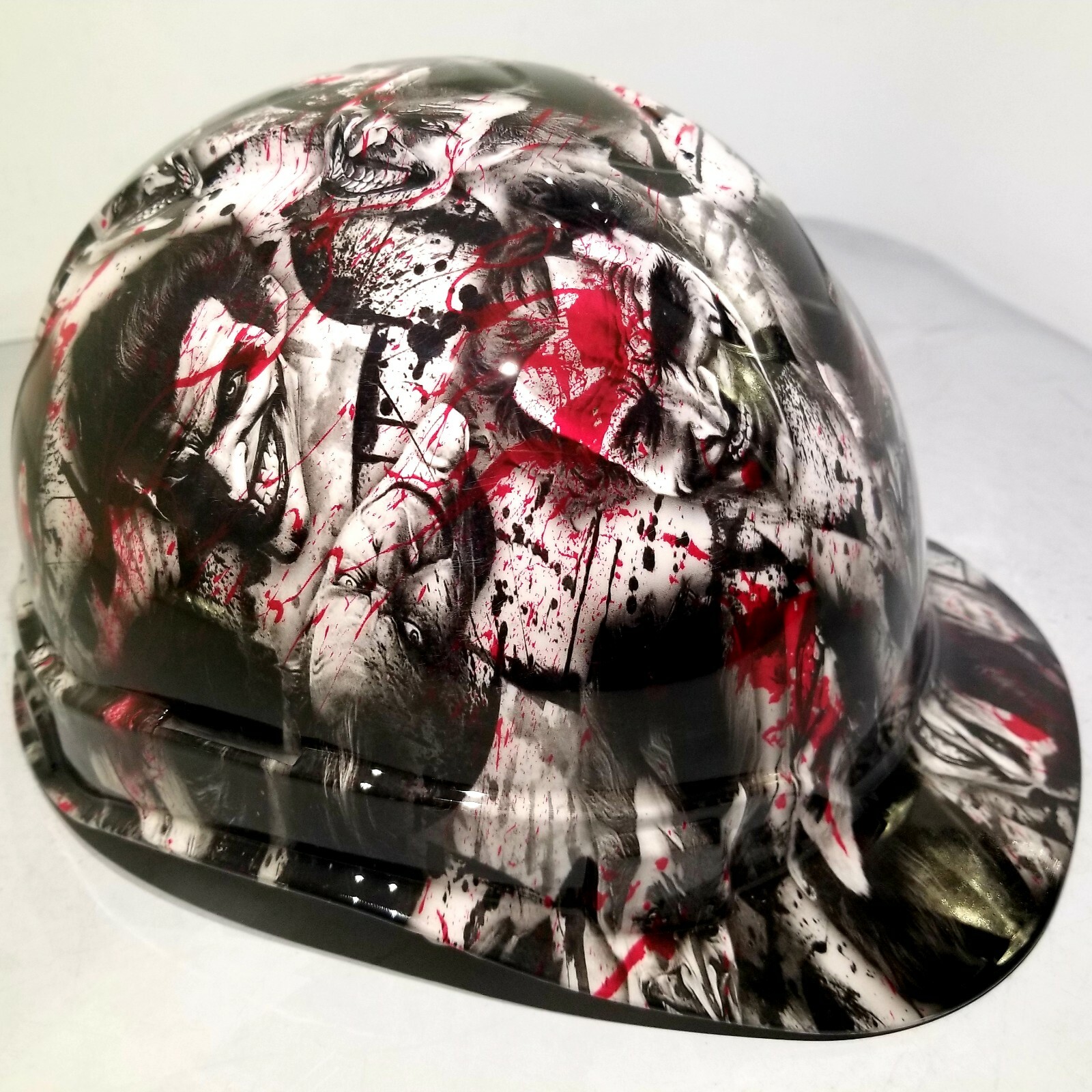 Hard Hat custom hydro dipped , OSHA approved CAP STYLE, BLOODY SINISTER JOKER
