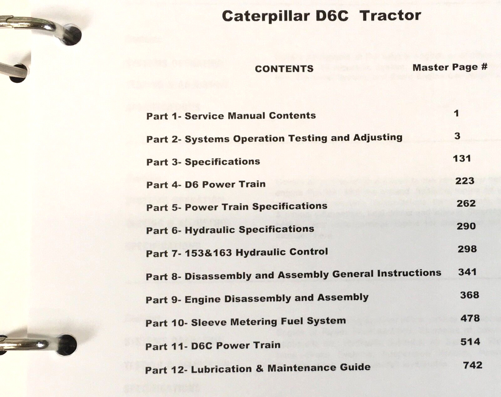 Service Manual For Caterpillar D6C Crawler Tractor Technical 10K 23U 24U 26K 46J