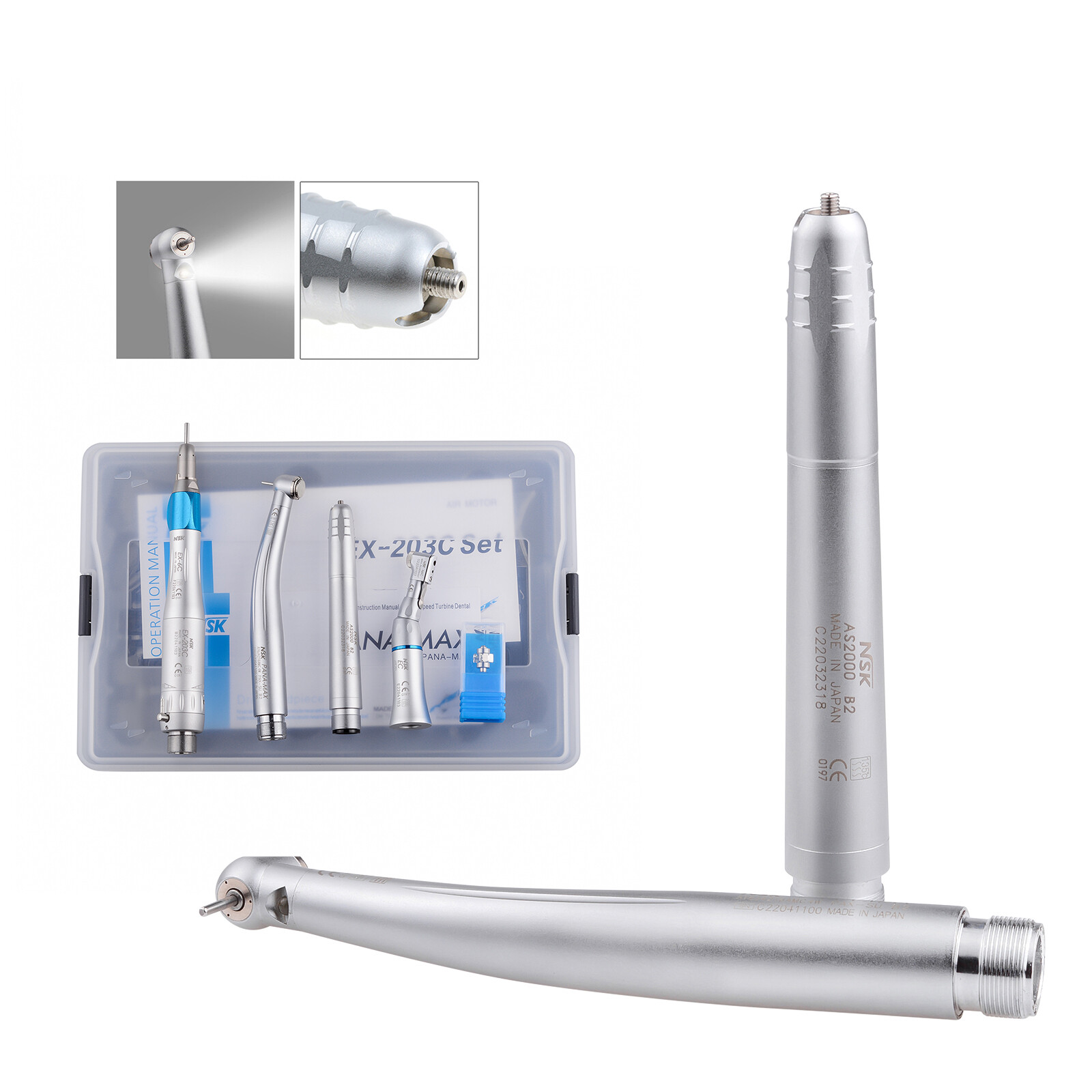 Dental PANA-Max LED High Speed Handpiece+Air Scaler+EX203C Low Speed 2H