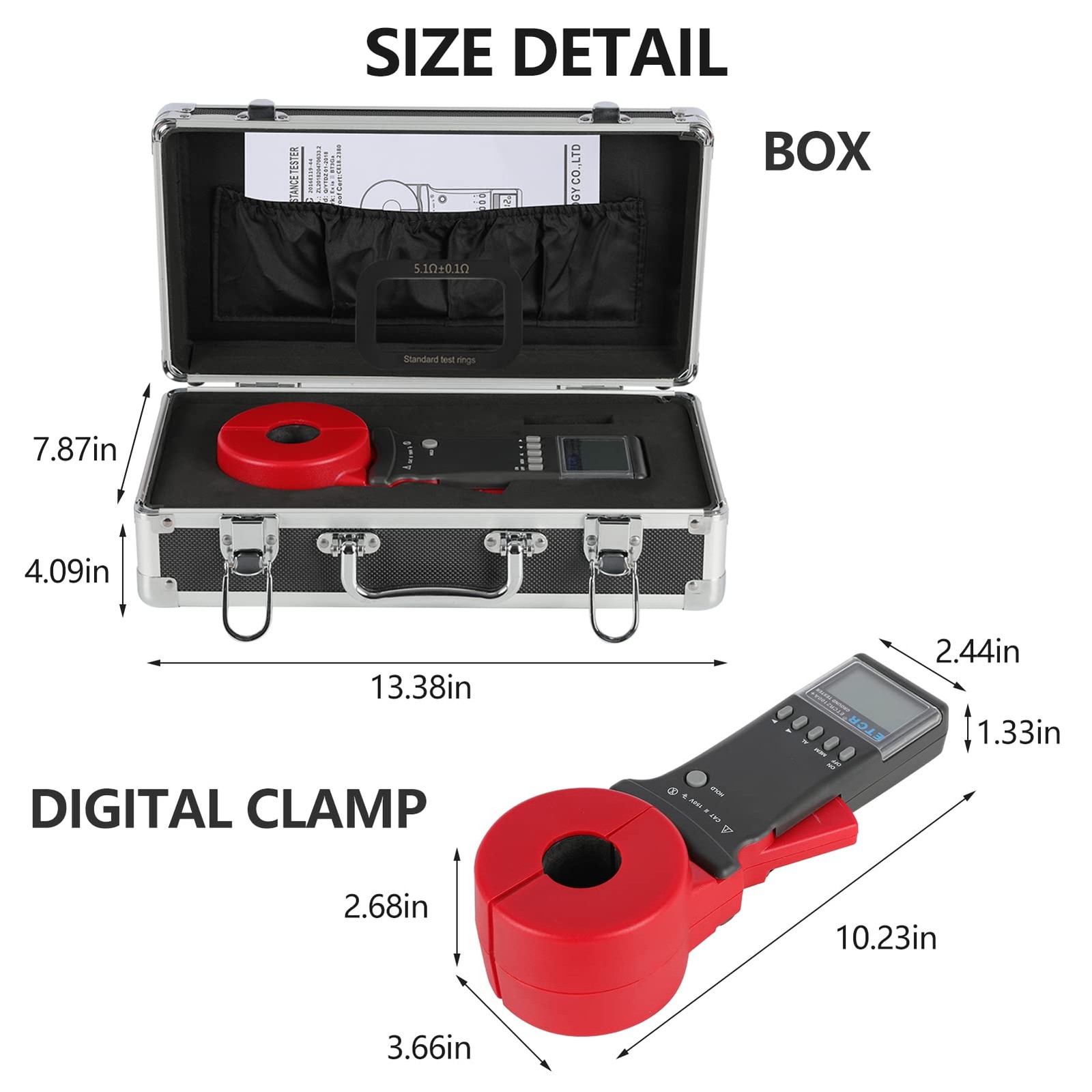 Digital Clamp Ground Earth Resistance Tester Meter 0.01Ω-200Ω
