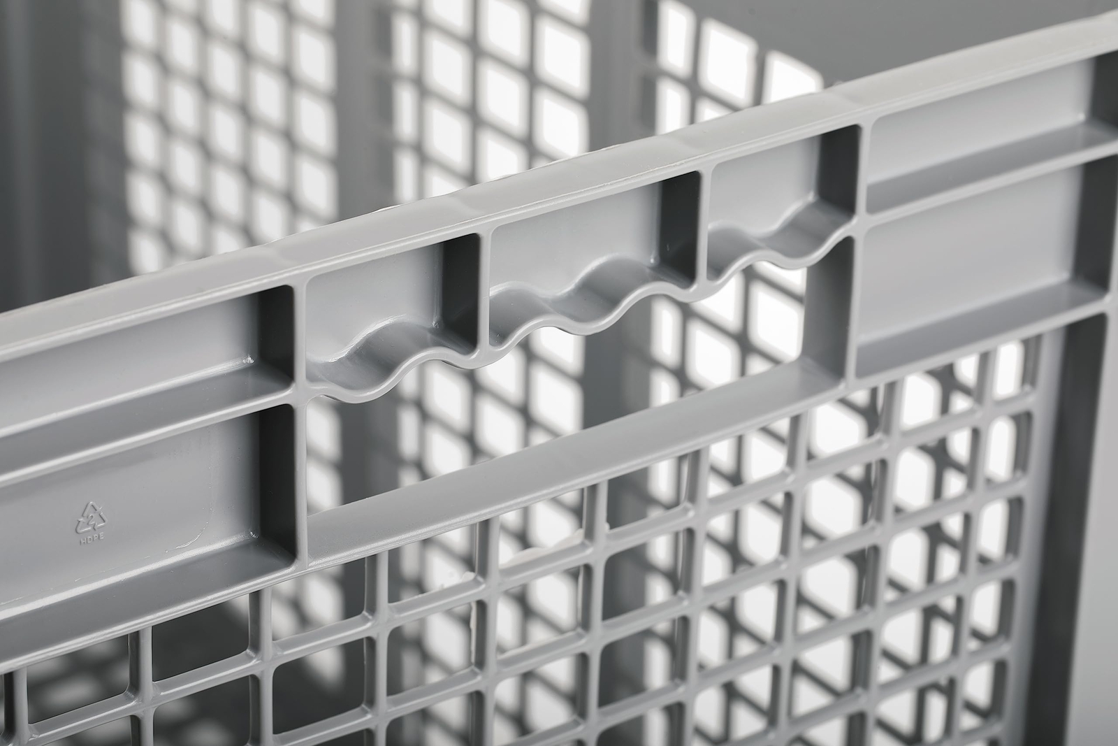 24 x 16 x 8 (1 Pack) Mesh Straight Wall Handled Storage Container Tote, Gray