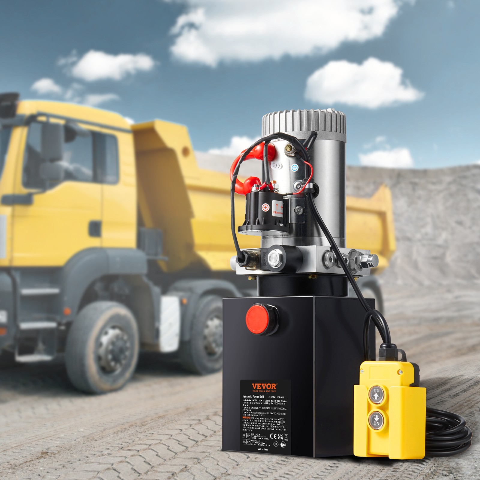 VEVOR Hydraulic Pump8 Quart Single Acting DC12V for Car Lifting Platforms 2.1HP
