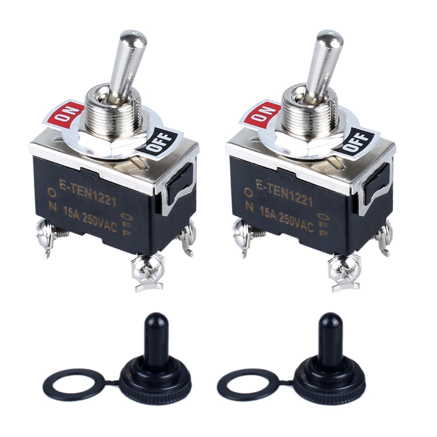 2pcs Latching Heavy Duty Rocker Toggle Switch DPST 2 Positions 4 Pins ON/Off …