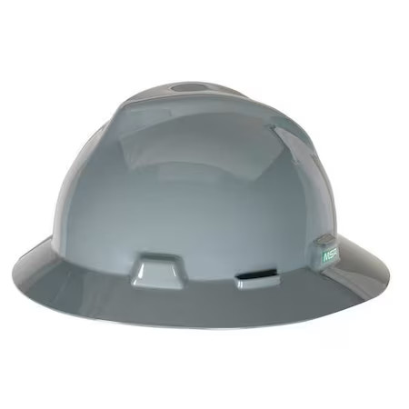 Msa Safety 475367 V-Gard Slotted Full Brim Hard Hat, Fas-Trac Iii Suspension,