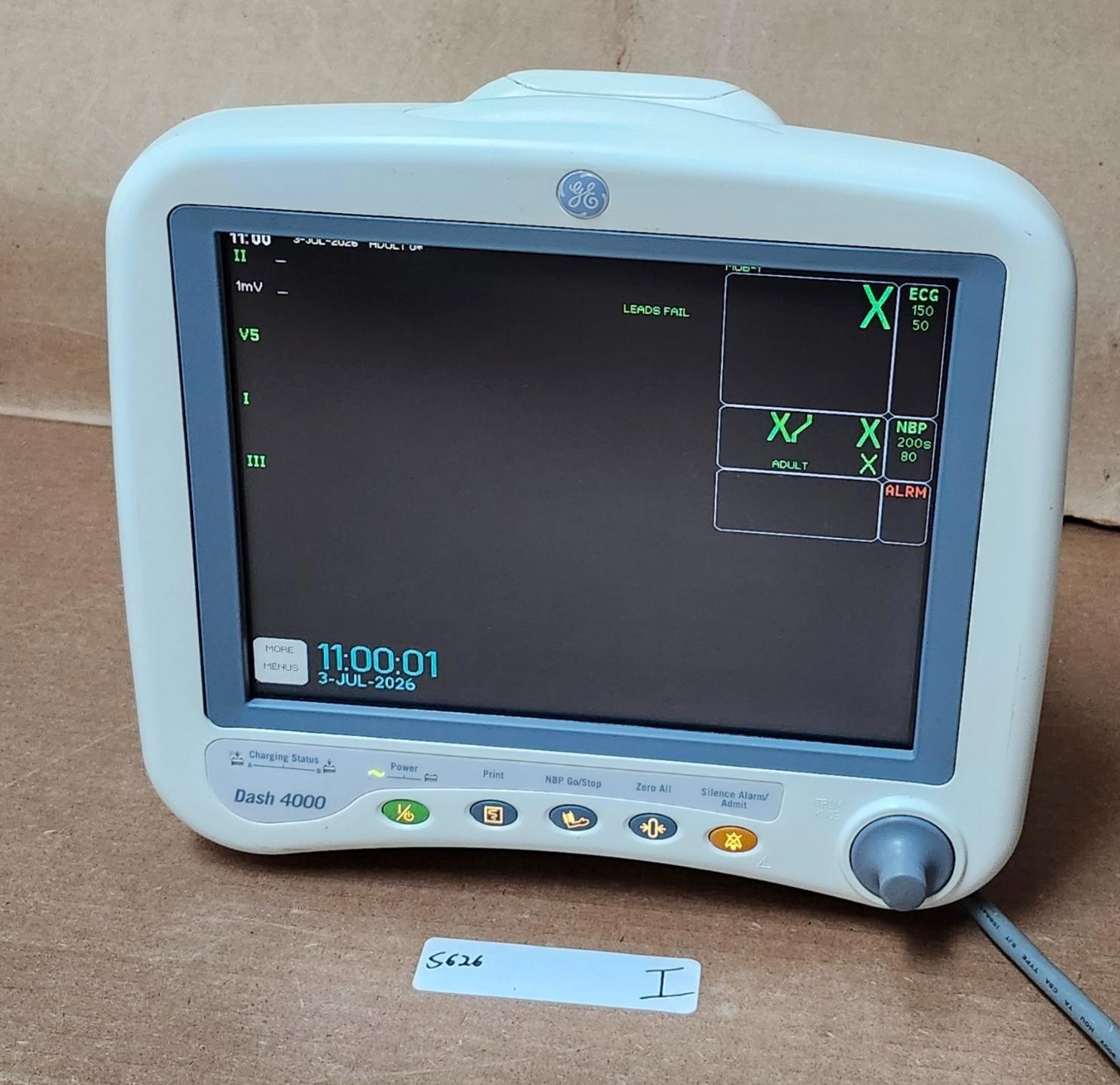 GE DASH 4000 PATIENT MONITOR 2035598-203 ! S626 I