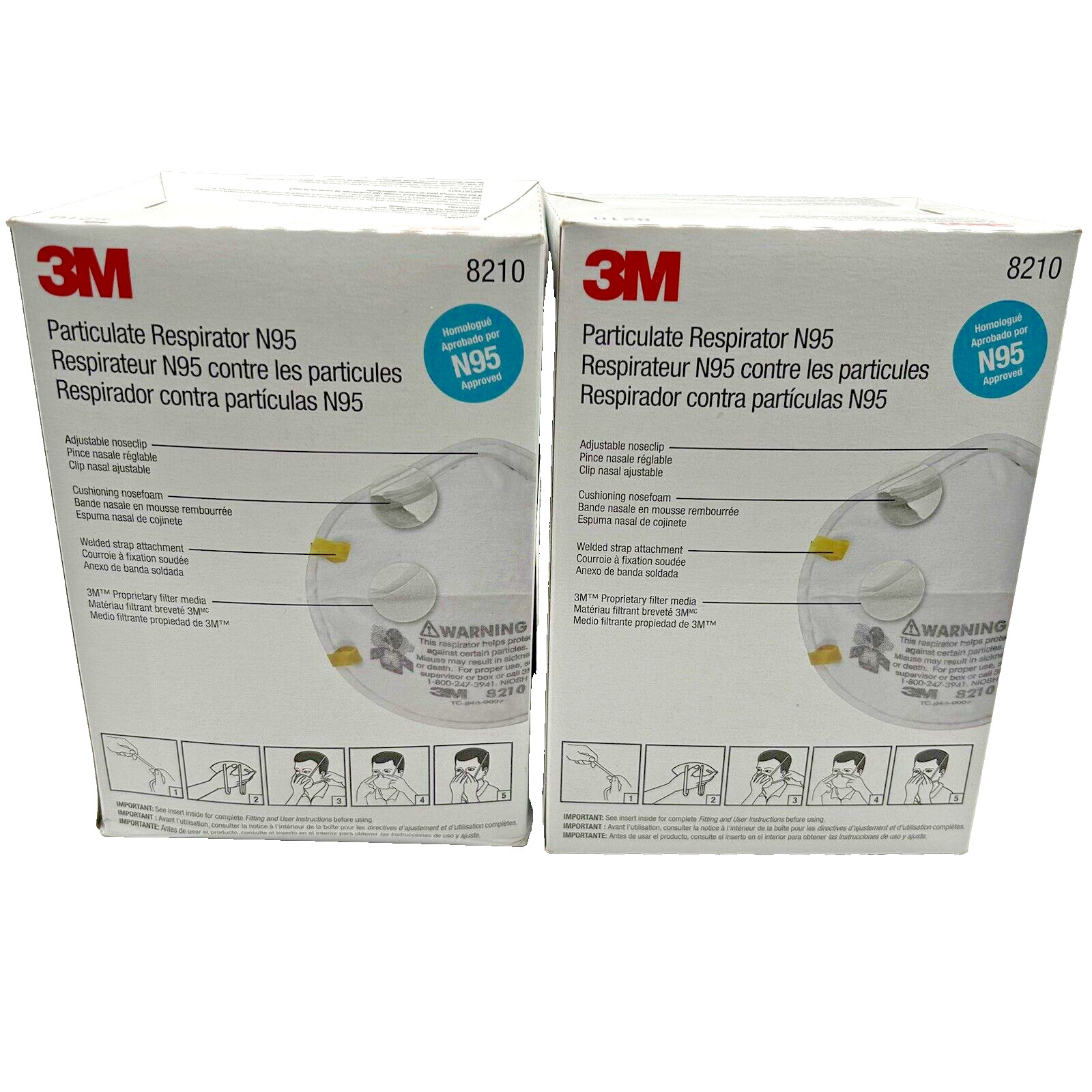 3M 8210 N95 Protective Particulate Respirator Mask Box/20 Masks Exp 09/24