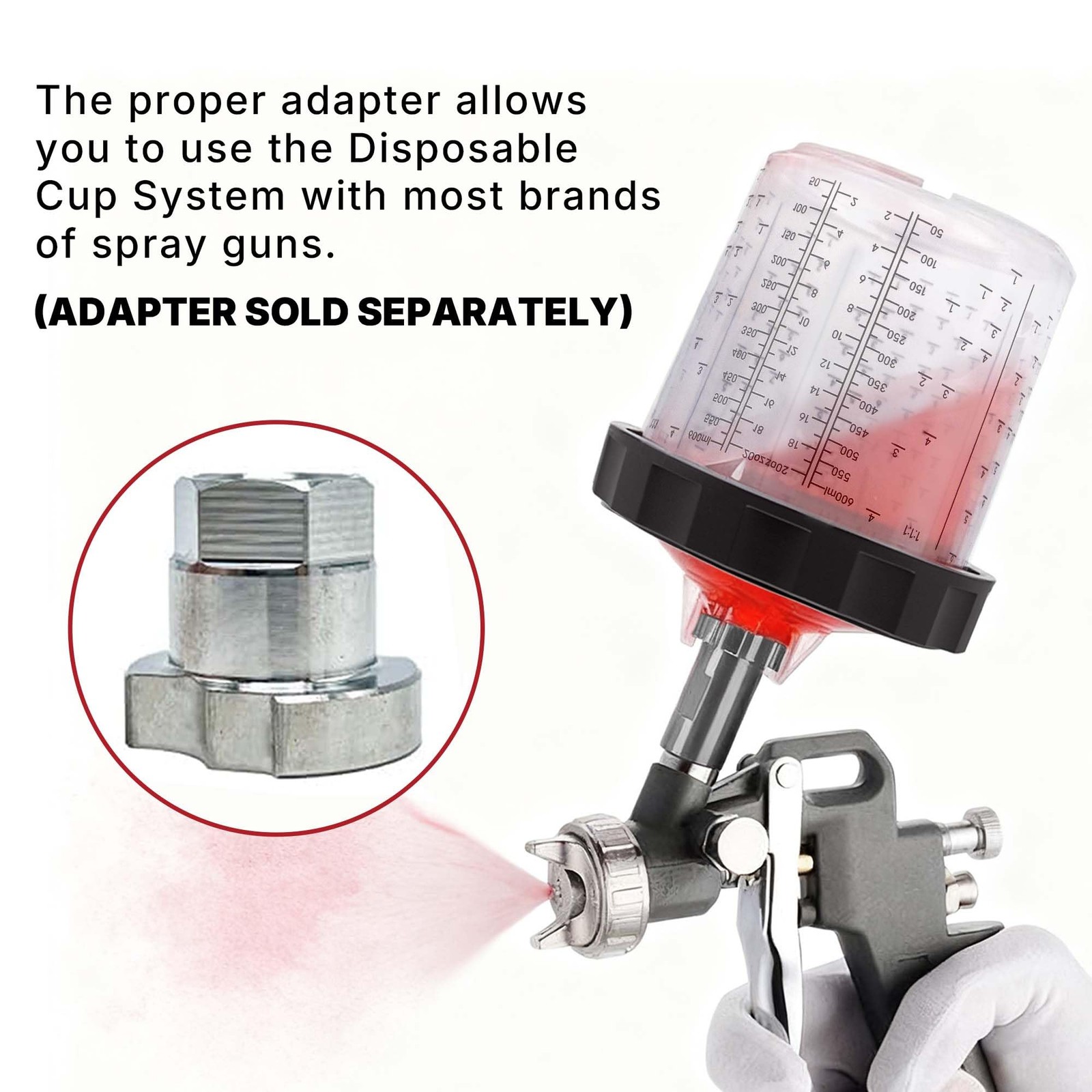 LAUCO 4 Pack Paint Spray Gun Hard Cup Set, 400ML (13.5 Oz) Reusable Mixing Cups