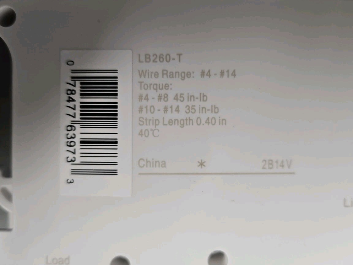 Leviton LB260-T 60A 2-Pole Plug-On Standard Branch Circuit Breaker
