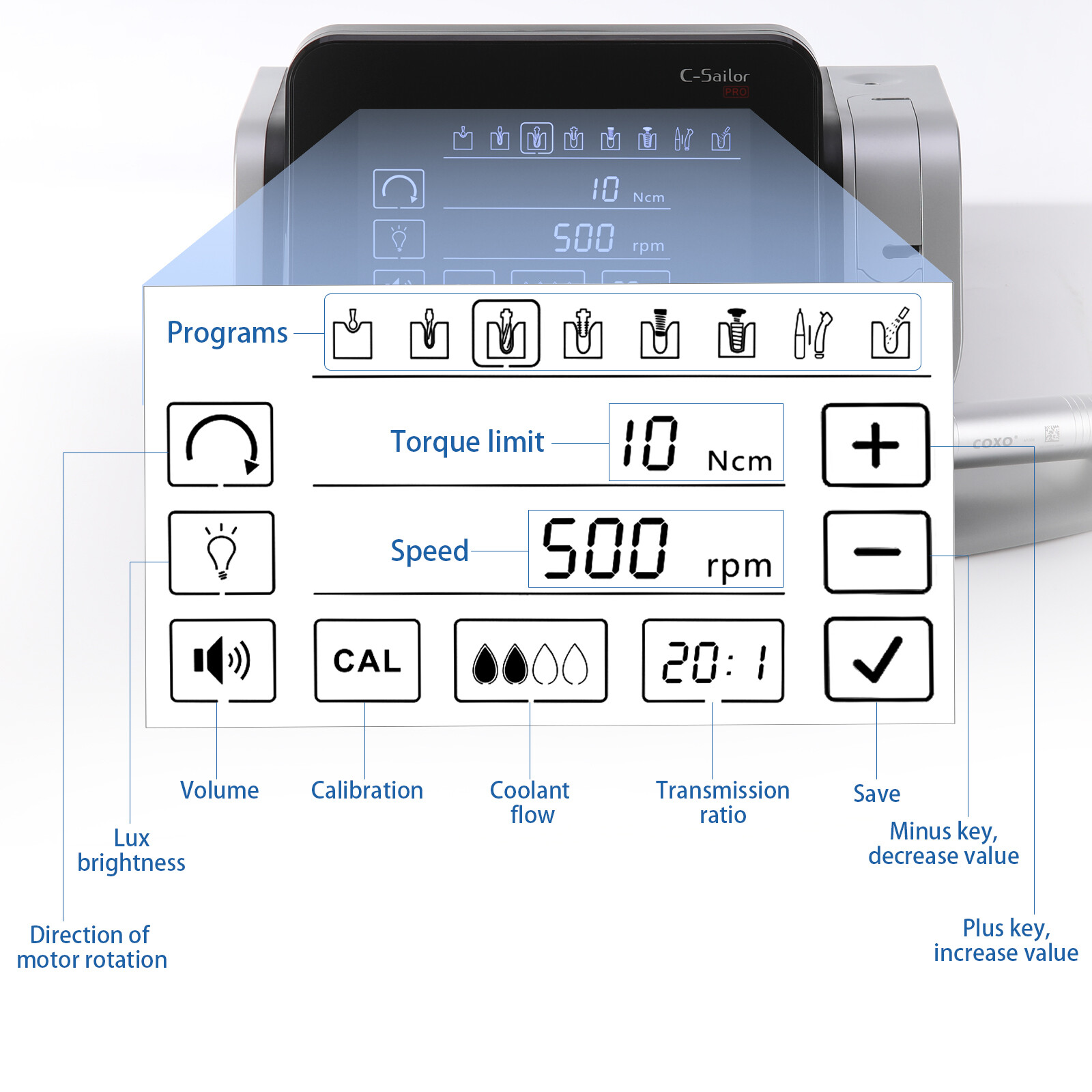 COXO Dental Pro Brushless Surgical Implant Motor System /Implant Stability Meter