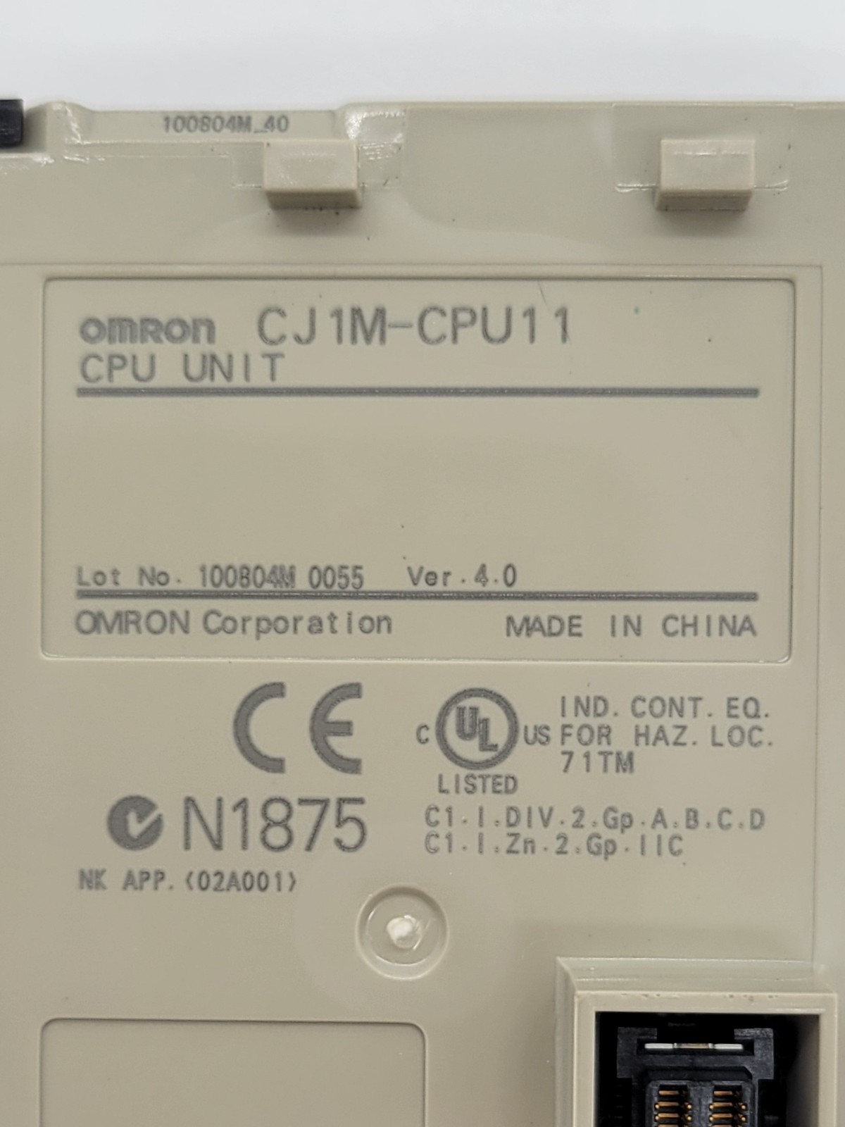 Omron CJ1M-CPU11 CPU Programmable Controller Unit 0.58A 5VDC