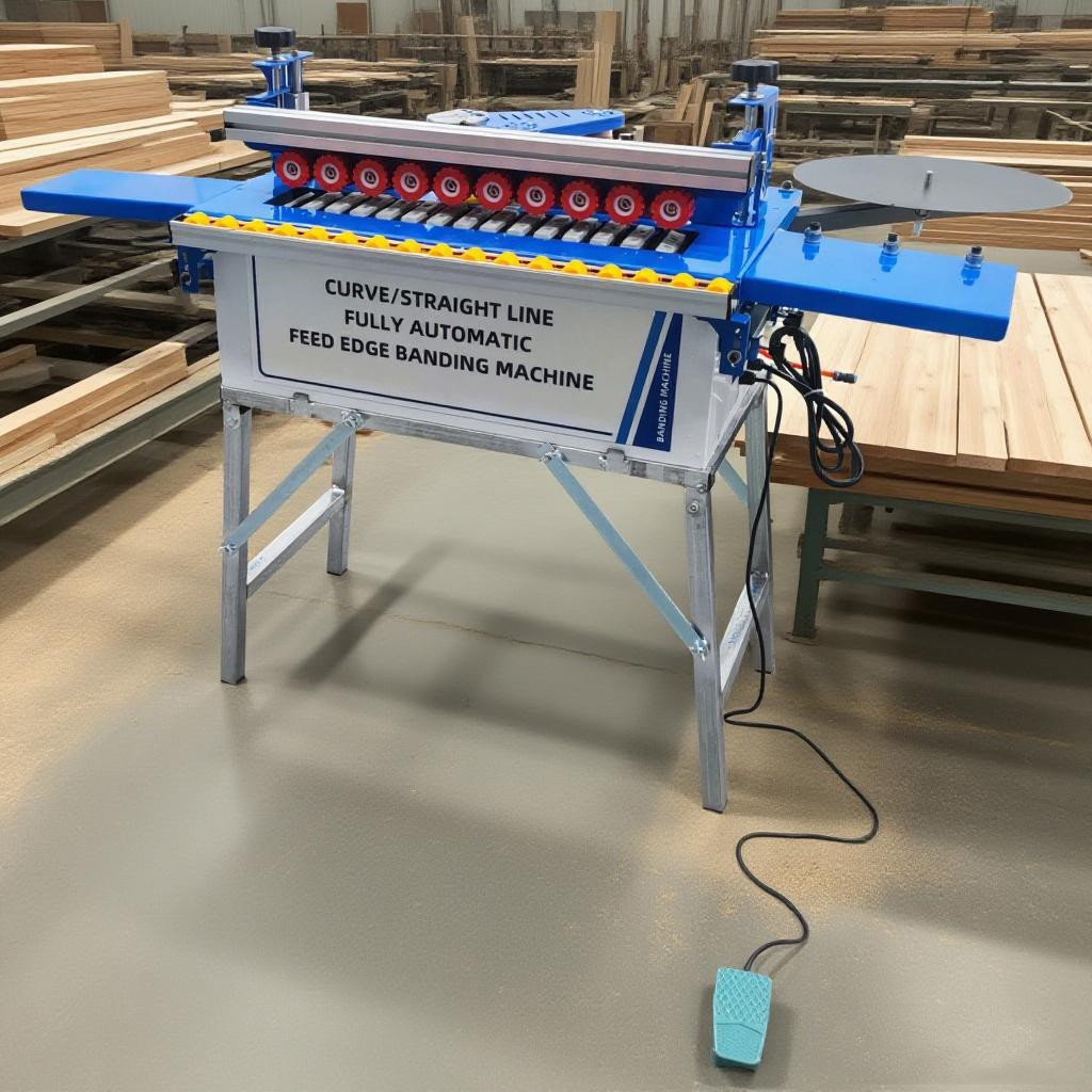 110V Automatic Woodworking Curved and Straight Edge Banding Machine 1200W/1.6HP