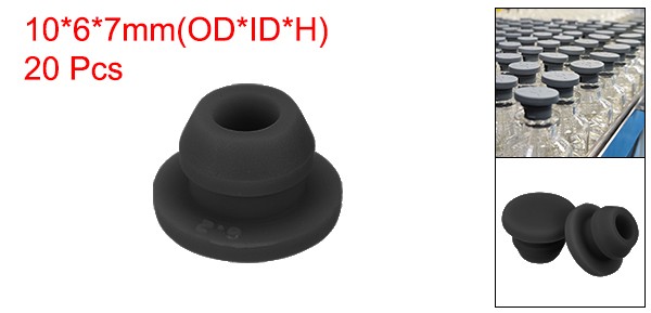 20 x Silicone Snap in Locking Hole Plugs 6mm Narrow Groove 2mm Black