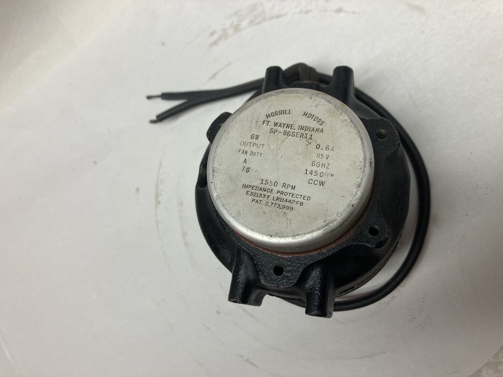 Morrill Motors,SP-B5MV1,Motor 1450RPM 115V