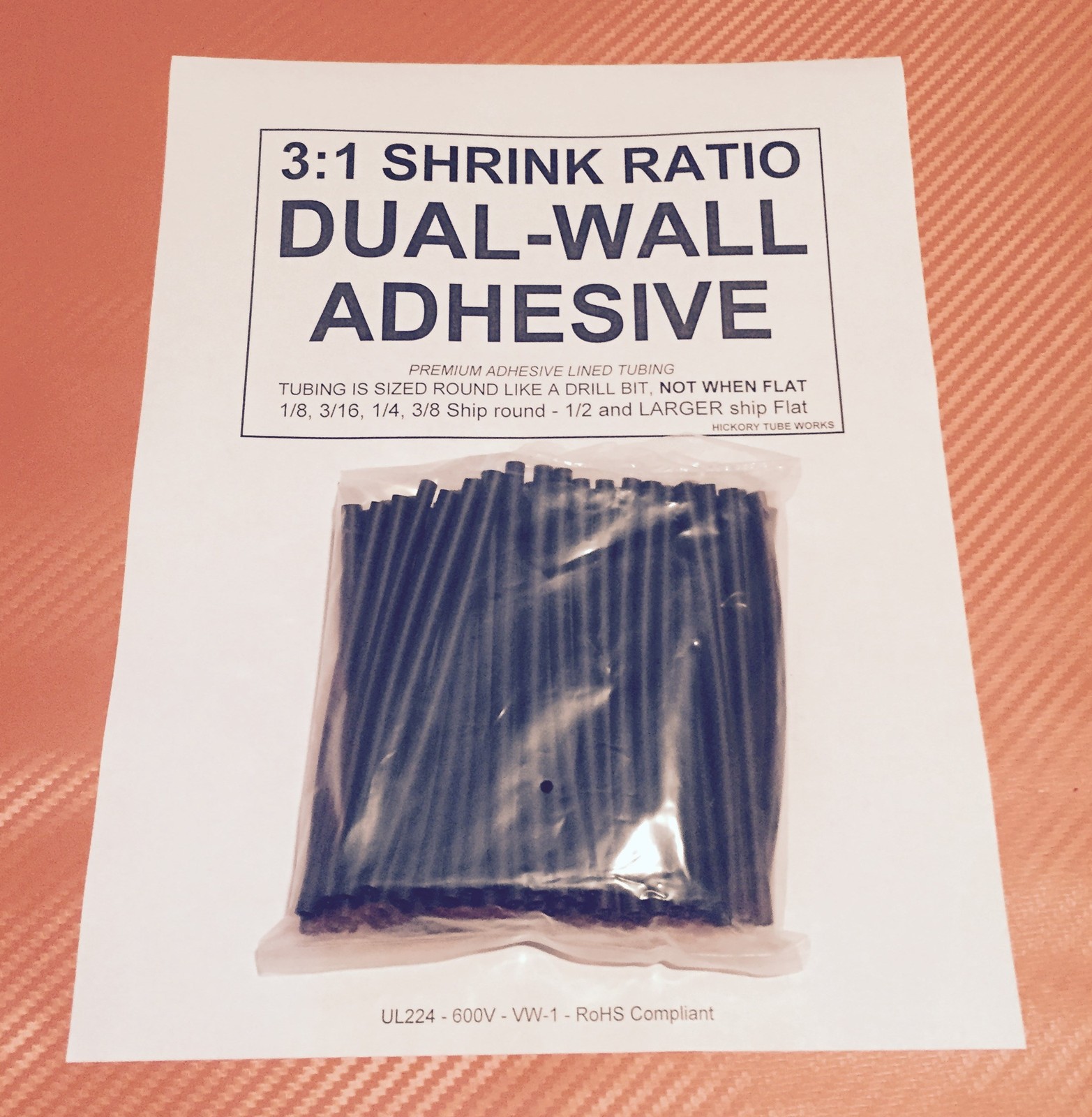 1/8″ / 3mm I.D Black (4″ 100pcs) Dual-Wall Adhesive Lined 3:1 Heat Shrink Tubing