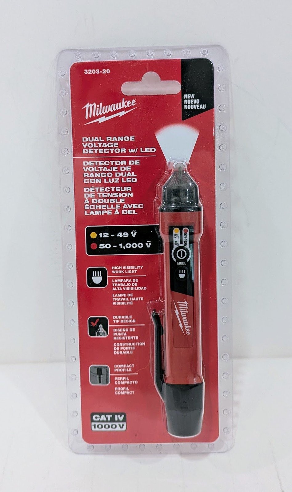 Milwaukee 3203-20 Dual Range Non-Contact Voltage Detector w/ LED