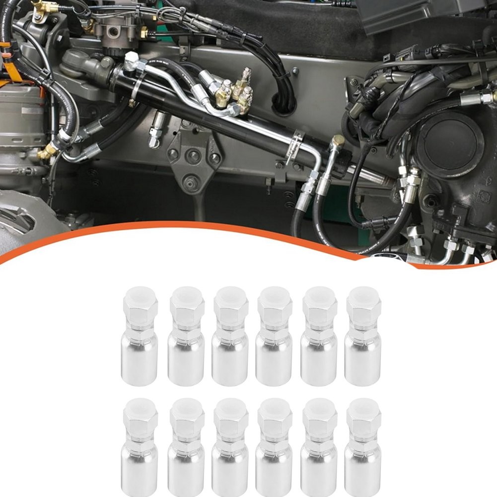 12 Pack 3/8″ Hydraulic Hose End Fittings: 3/8″ I.D. Hose x 3/8″ JIC 37° Female