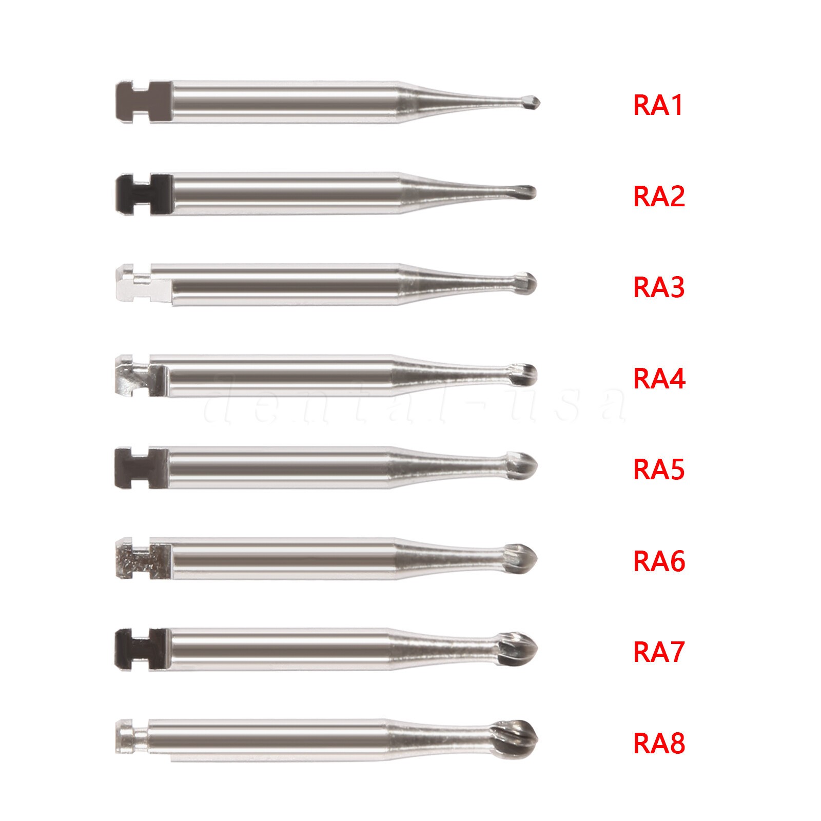 RA #1-8 round carbide bur for slow speed latch type Dental #1-8 RA/LA