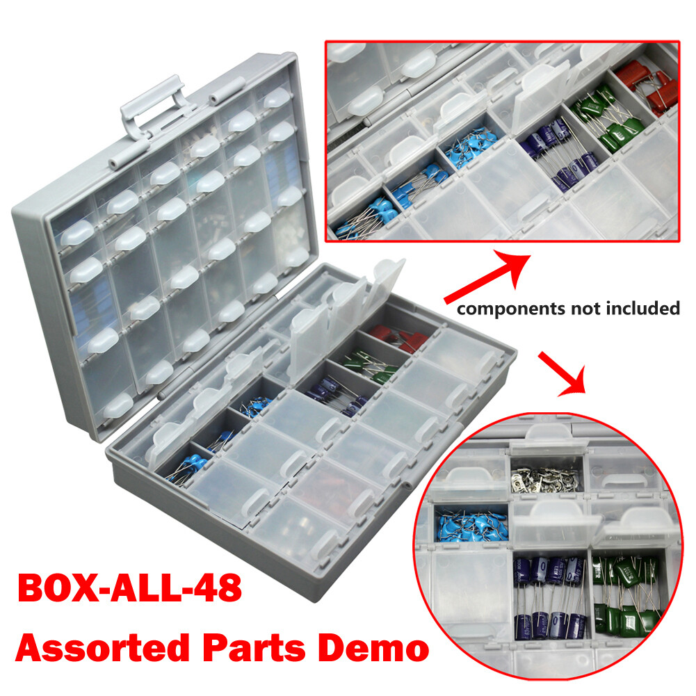 Aidetek 2pcs BOX-ALL-48 Compartments Empty Tiny Small Parts Storage Case USA