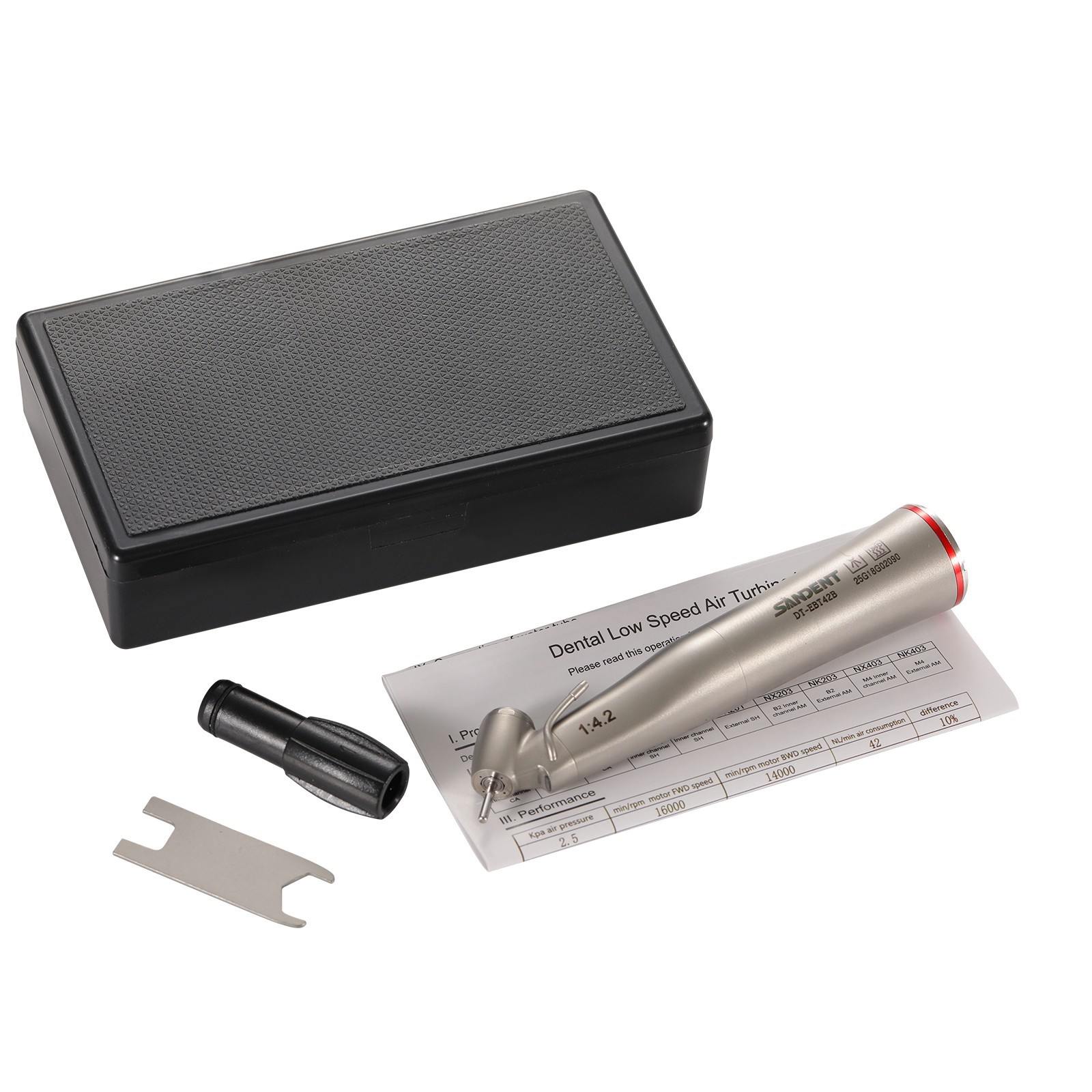 SANDENT Handpiece LED 1:4.2 Contra Angle 45° Surgical External Spray
