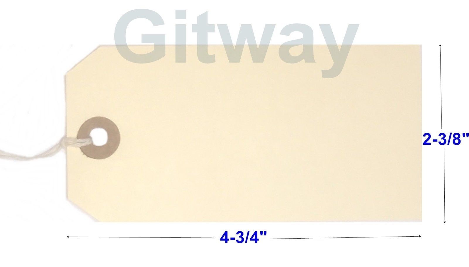 1000- 4 3/4″ x 2 3/8″ Size 5 Manila Inventory Shipping Hang Tags with String
