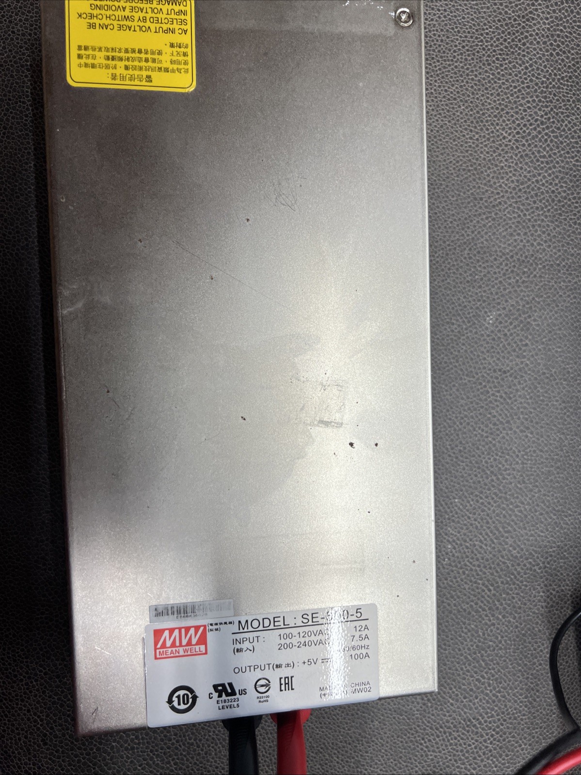 Mean Well SE-600-5 Power Supply 5V DC 100A 500W No Box Tested 100% Good