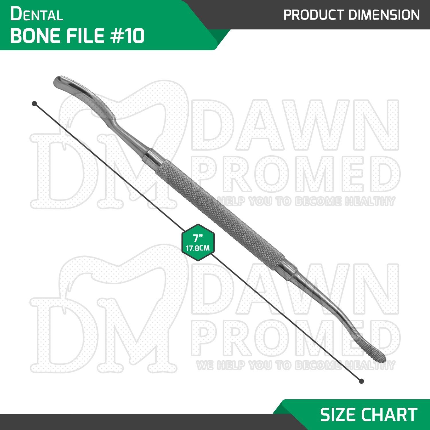 Dental Bone File #10 Double Ended 7″ Surgical Dentist Instruments German Grade