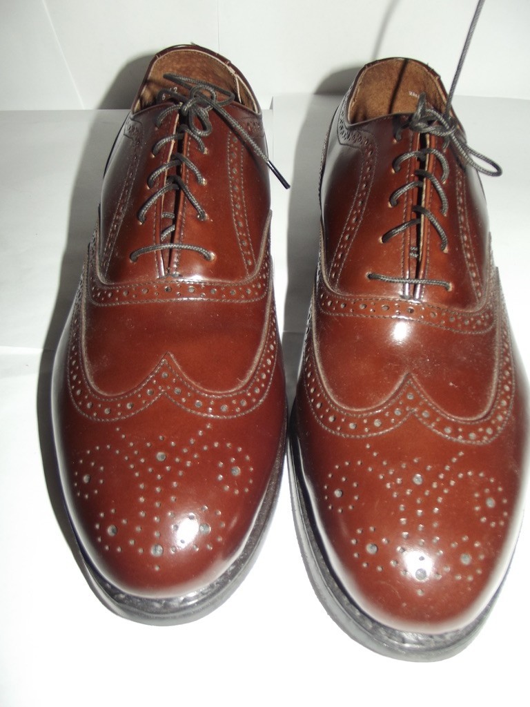 Iron Age Safety Shoes Mens9M Brown Leather Wingtip Steel Toe Oil Proof Bostonian
