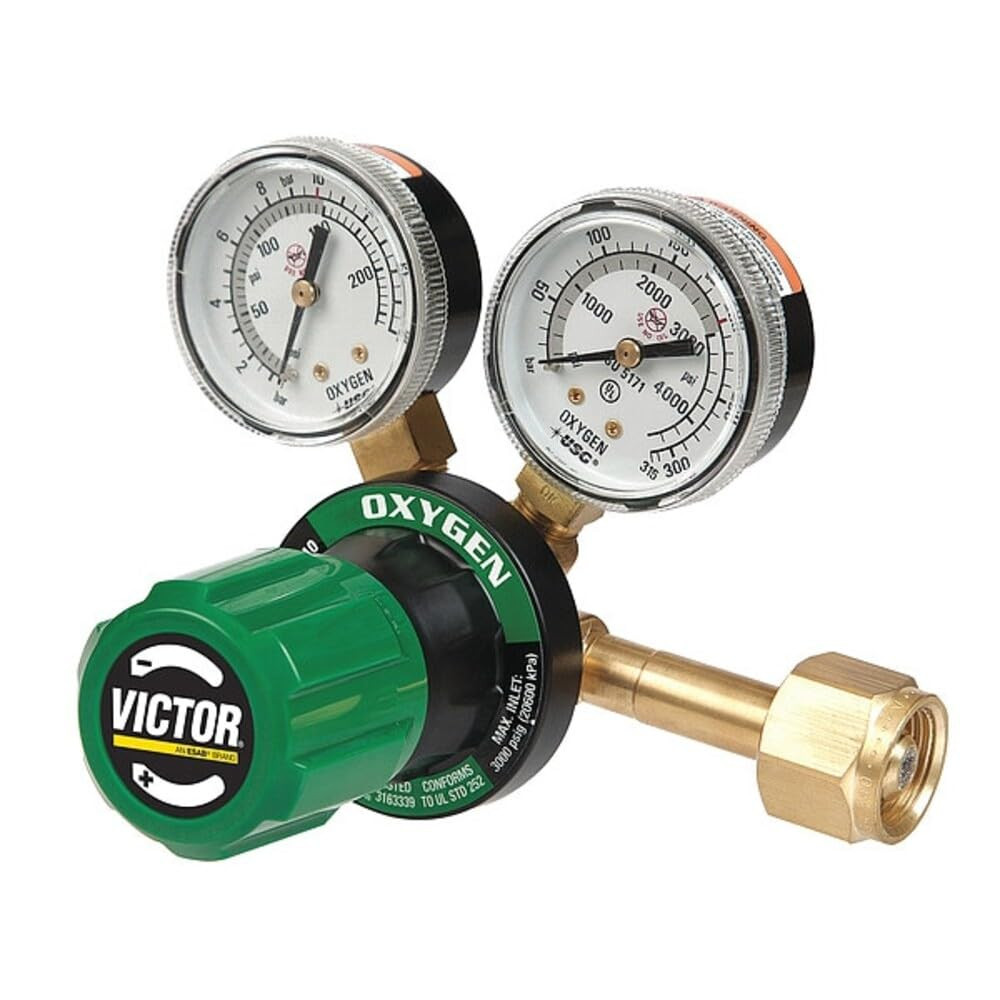 Oxygen Single Stage Regulator, Oxygen, Single Stage, 0.825″-14 Inlet, 9/16″-18 O