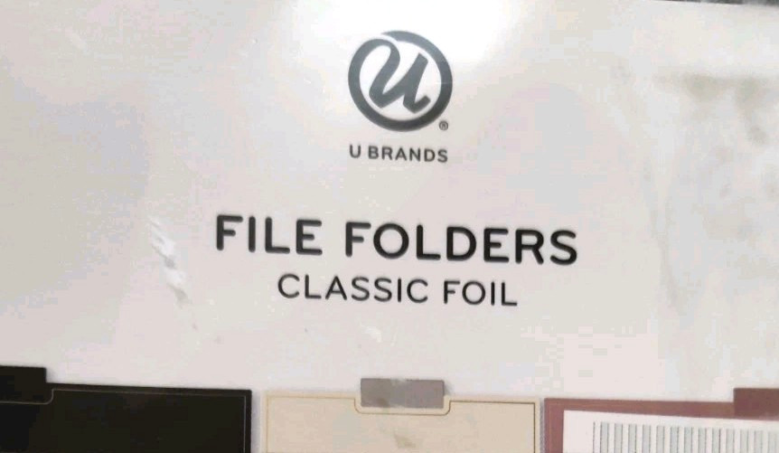 U Brands Classic Foil File Folders Letter Size with Exterior Pockets 6 ct