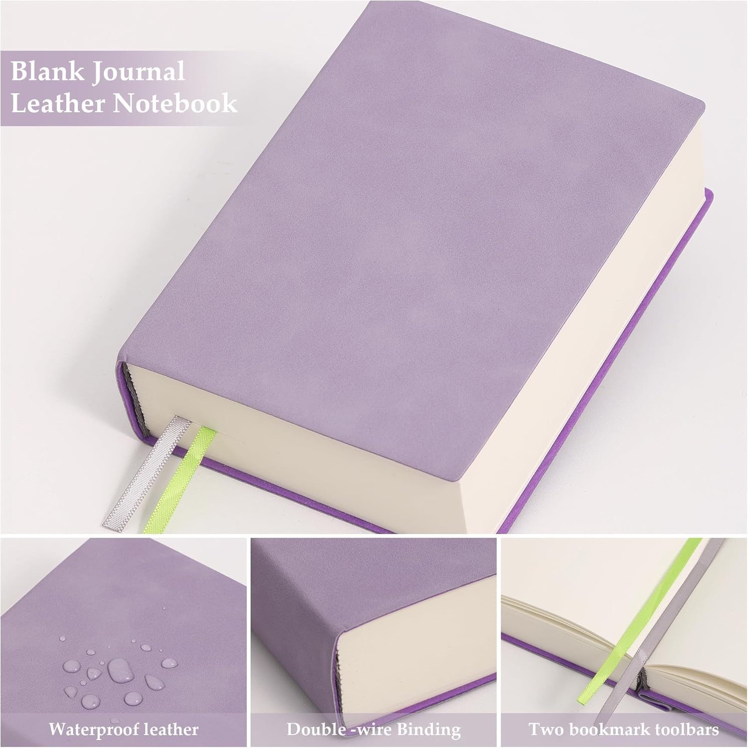 Thick Blank Journal 720 Pages 3.9×5.5 Soft Leather Pocket Notebook Purple Blank
