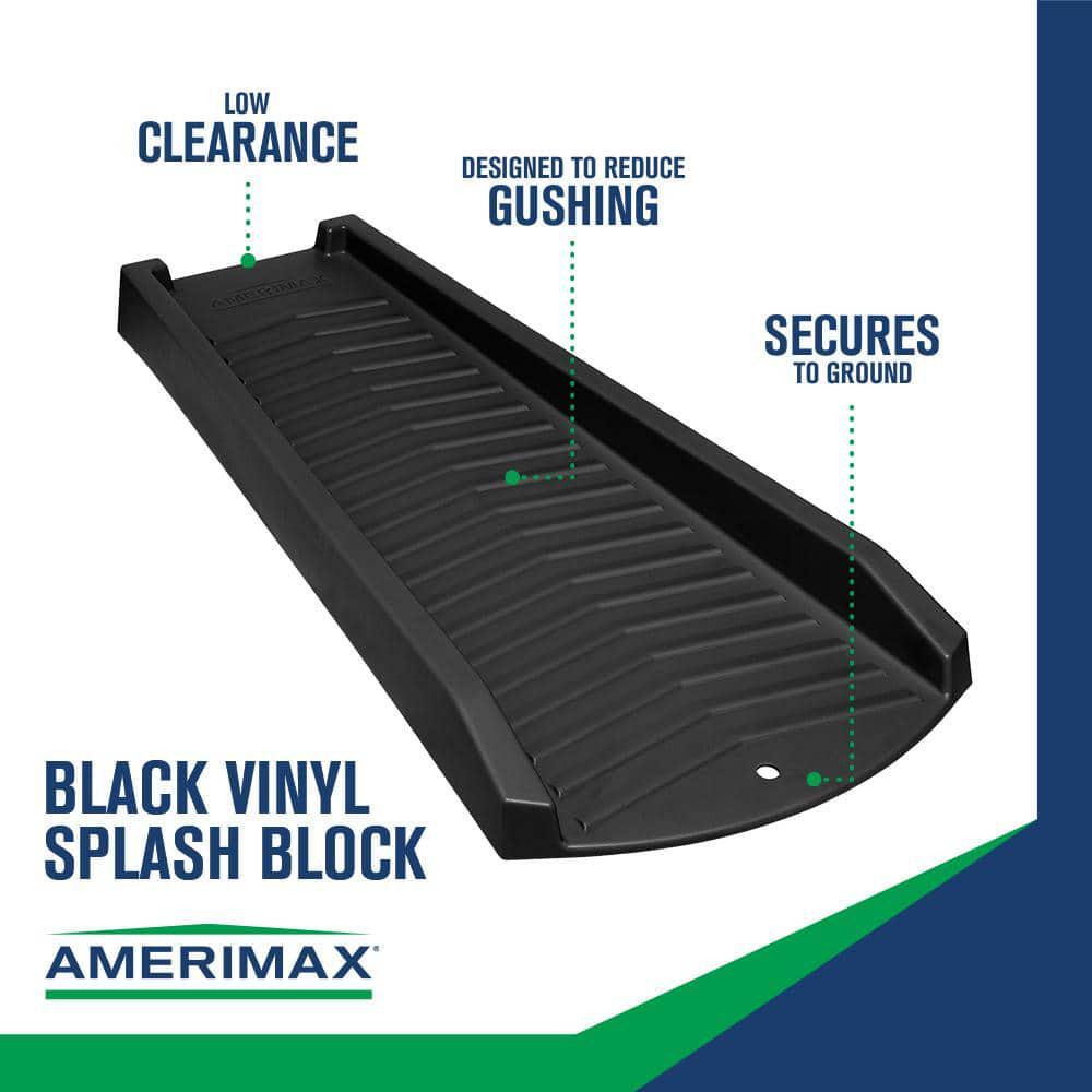 Amerimax 2 in. H X 11 in. W X 24 in. L Black Vinyl Splash Block