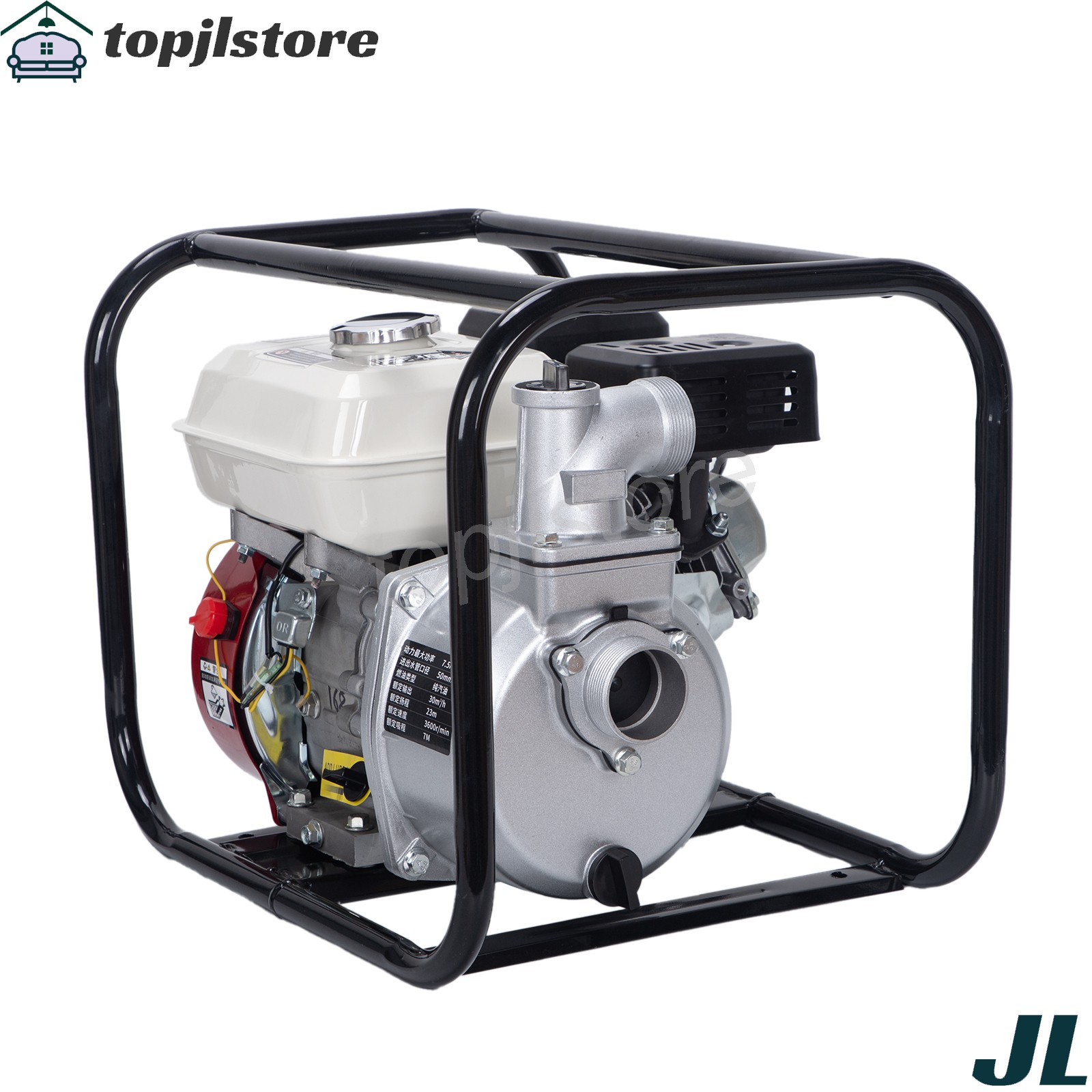6.5 HP 4-Stroke Gas-Powered Water Transfer Pump 2″ 212CC 158GPM Semi-Trash Pump