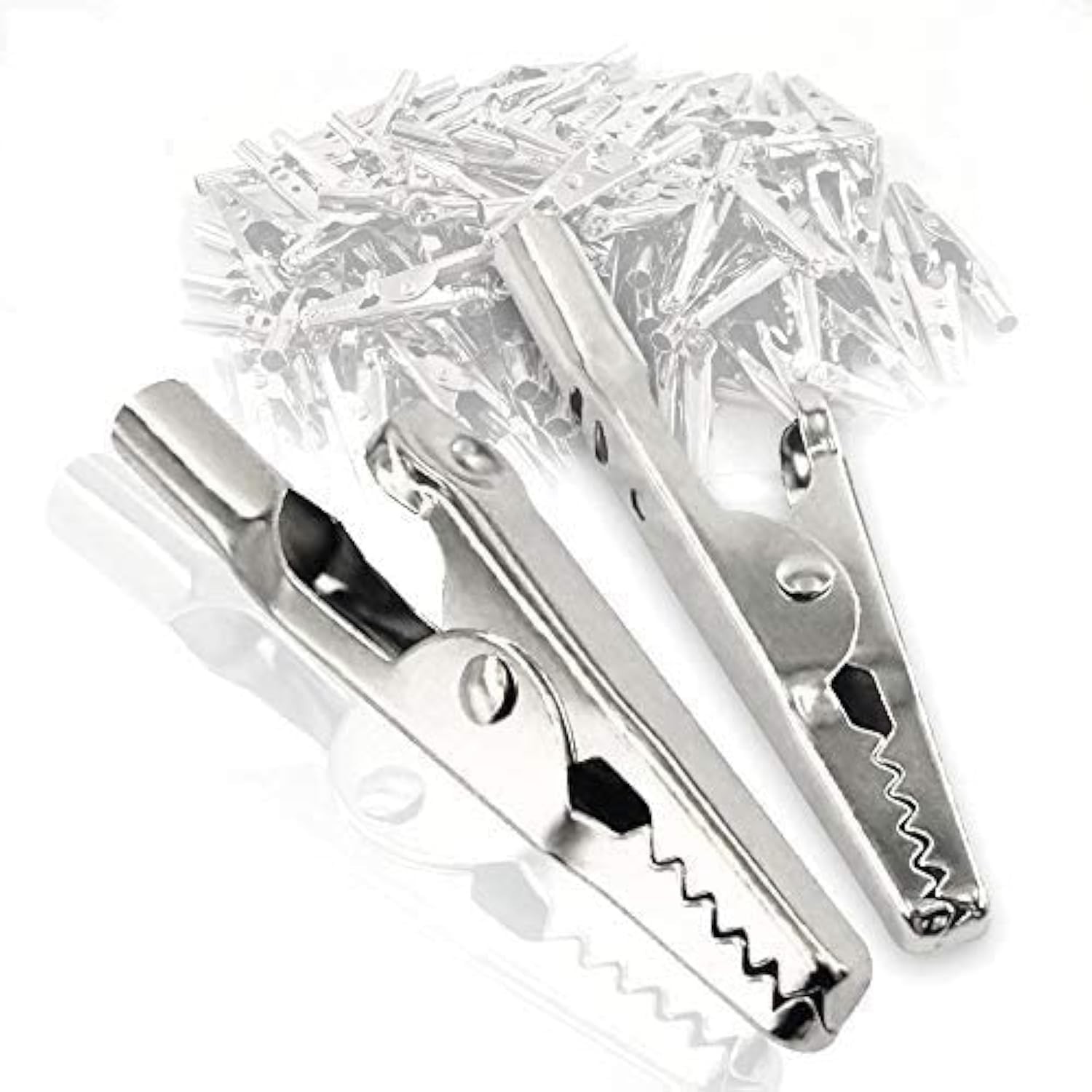 25PCS 51mm Metal Alligator Clips Nickel Plated Test Lead Spring Clamp Set