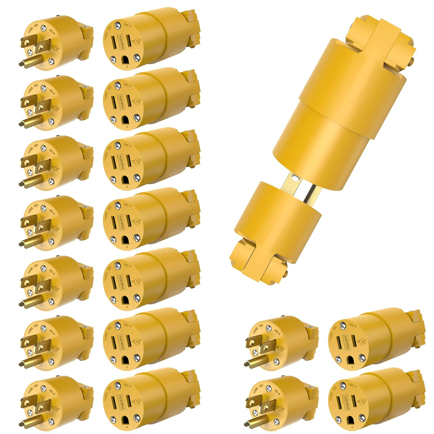 Electrical Replacement Plug & Connector Set, Extension Cord Ends Male and Female