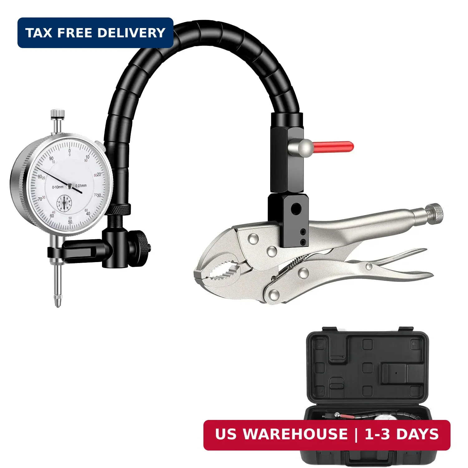HDLNKAK Premium Disc and Rotor/Ball Joint Gage, with 0.01 mm Dial Indicator and