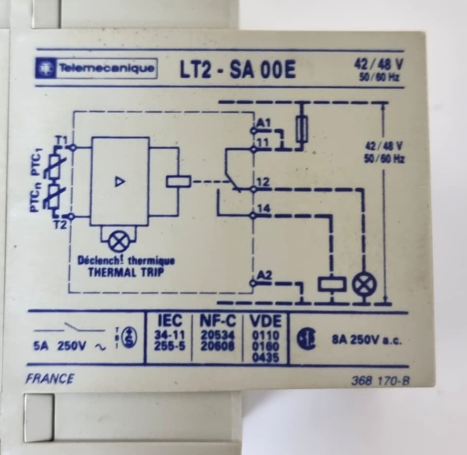Telemecanique LT2-SA00E PTC Thermistor Protection Relay 42/48V