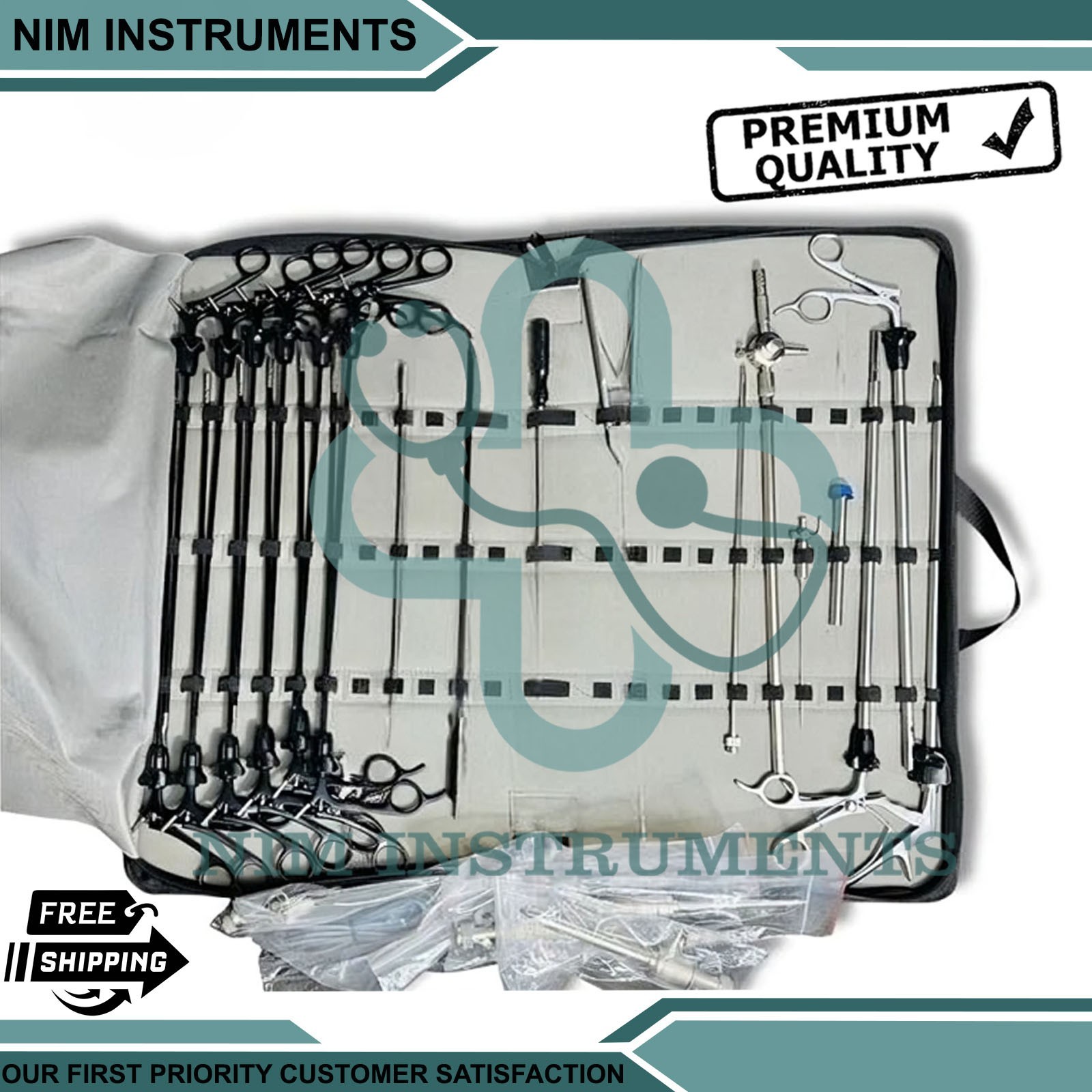 German Grade 28 Pcs Laparoscopic Surgery Set Laparoscopy Endoscopy Instruments