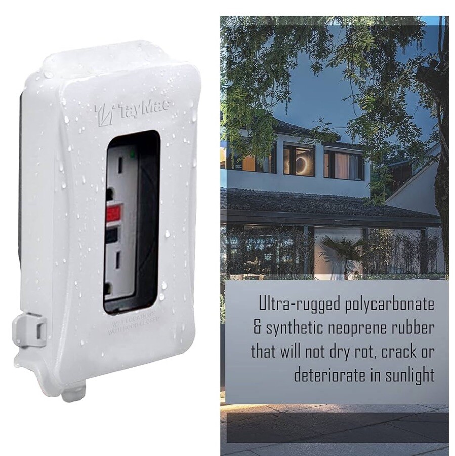 (10 Pack) TayMac ML450 White Expandable 1-Gang Weatherproof Electrical Cover