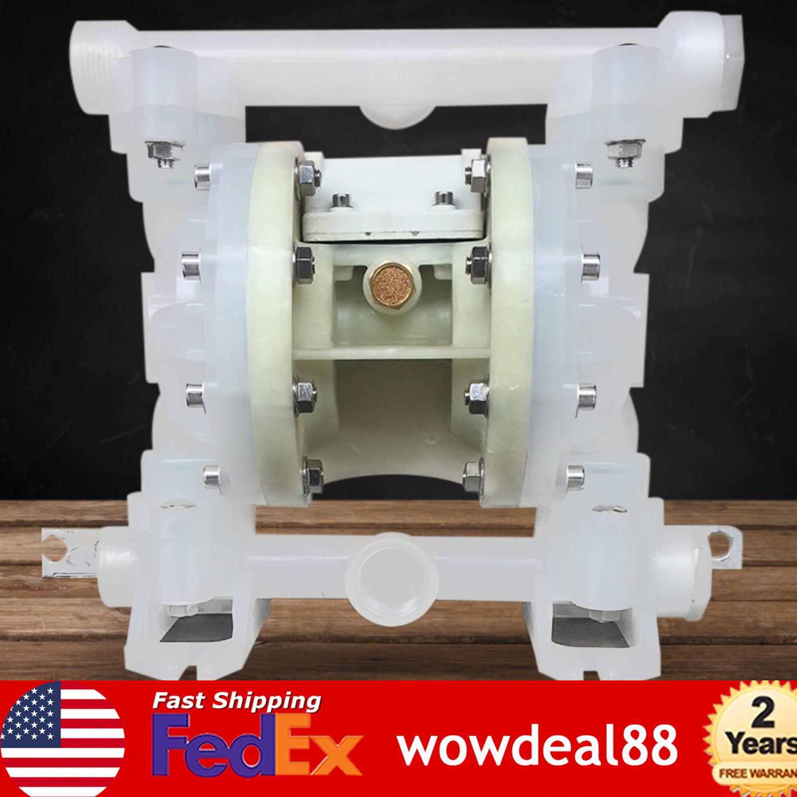Air-Operated Double Diaphragm Pump Air Poly Pump Chemical Polypropylene