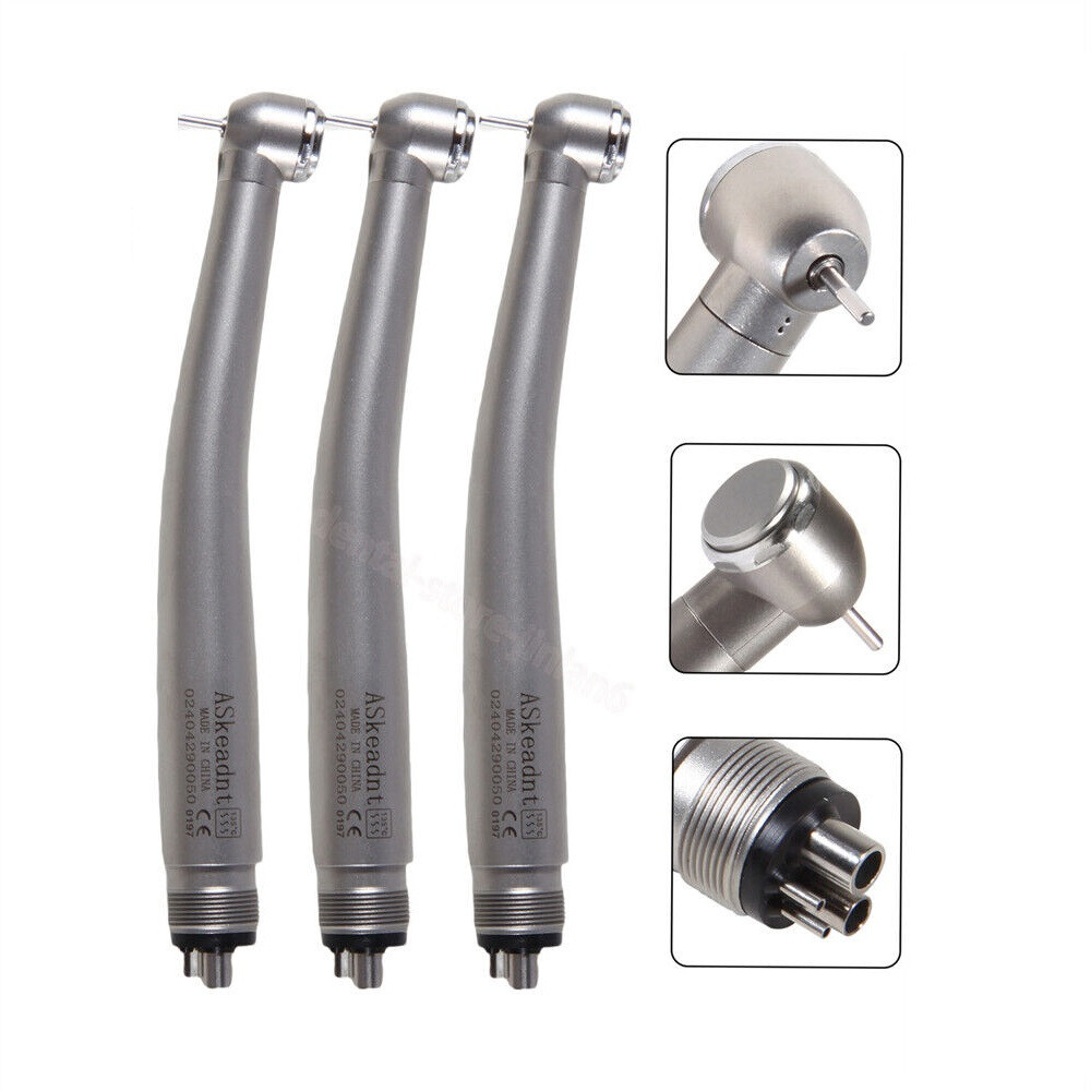3x Dental High Speed Push Button Turbine Handpiece 4 Hole 4H Fit NSK ADA4 u