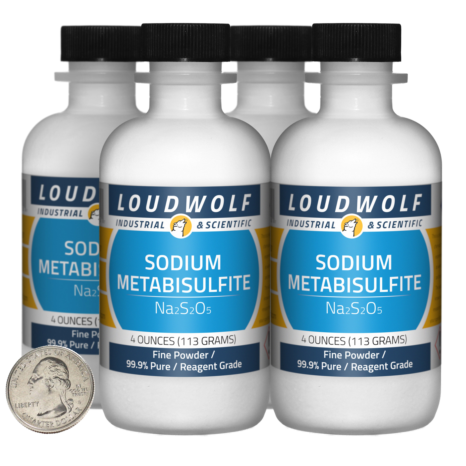 Sodium Metabisulfite / 1 Lb / 4 Bottles / 99.9% Pure Reagent Grade / Fine Powder