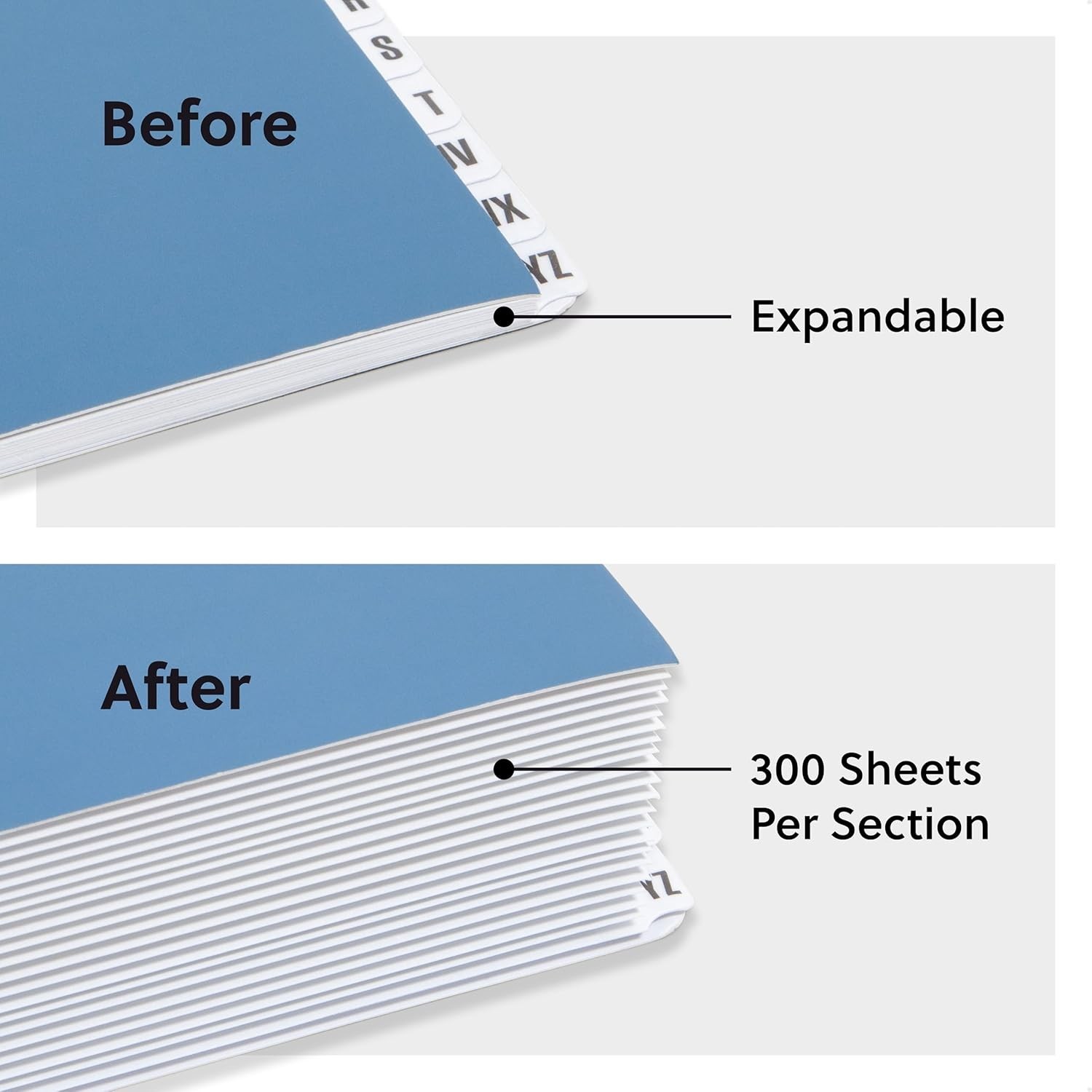 Expandable Office Desk File Sorter, Office Supplies, Alphabetic A-Z Desk Orga…