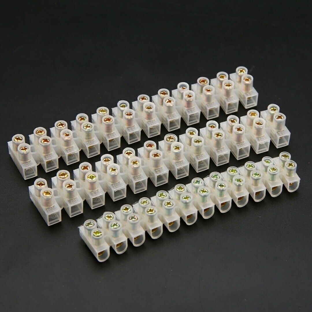 1-4Sets 12 Way Barrier Screw Terminal Block Wire Connection Connector 3A 6A 10A
