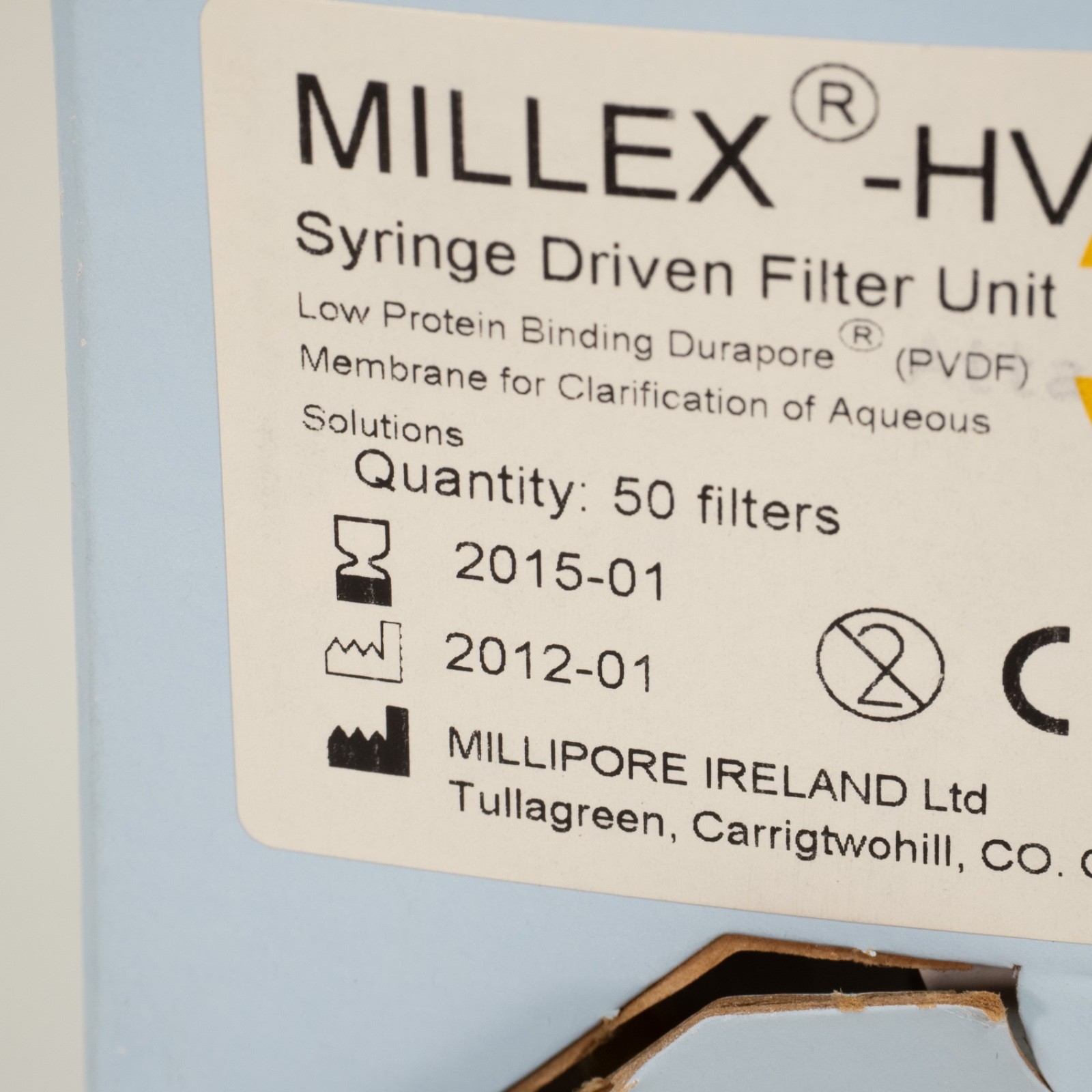 SYRINGE FILTERS – Millipore SLHV033RS Millex-HV PVDF 0.45μm 33mm – 47/BX
