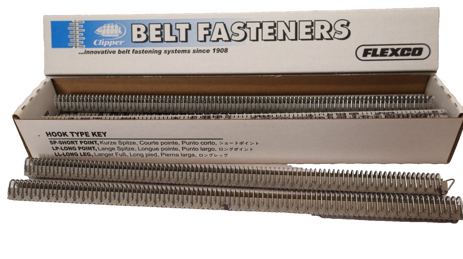 (Box of 12) CLIPPER 12-12″ 300mm Belt Fasteners 02242 1 HT 12 High Tensile NEW